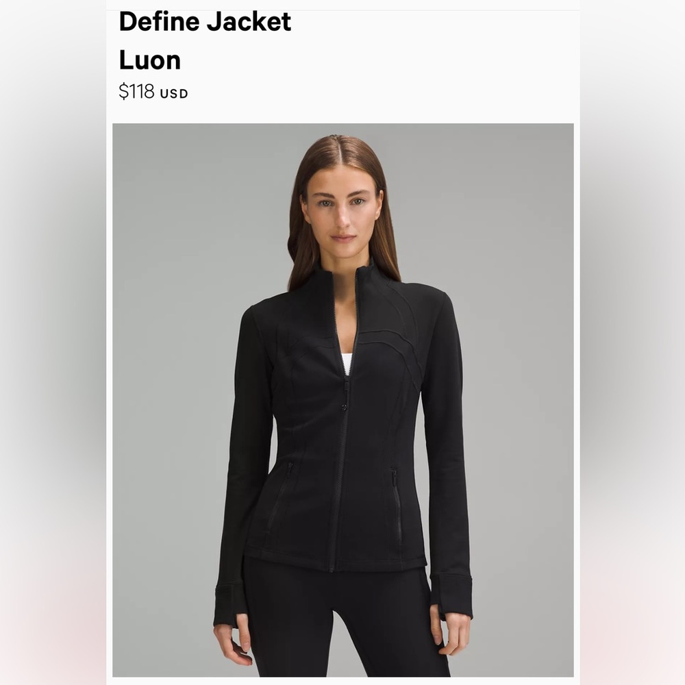 Lululemon define jacket - size 2